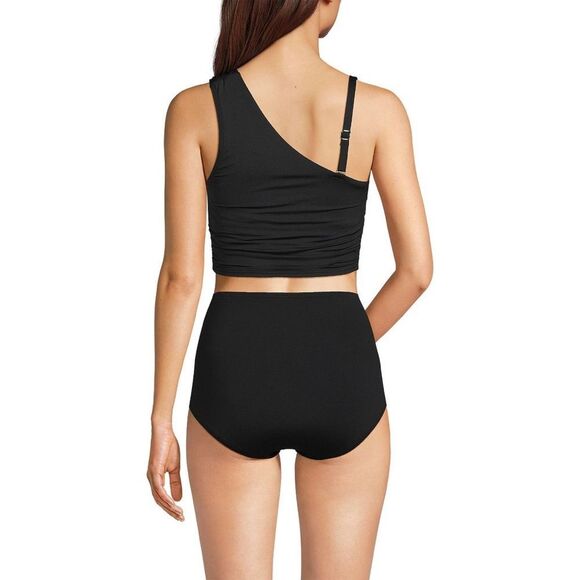 Land’s End multi way 1 shoulder soft tankini Top navy bouquet cascade floral Var - Picture 8 of 14